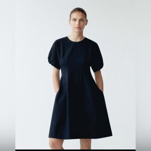 COS Black Puff Sleeve Dress